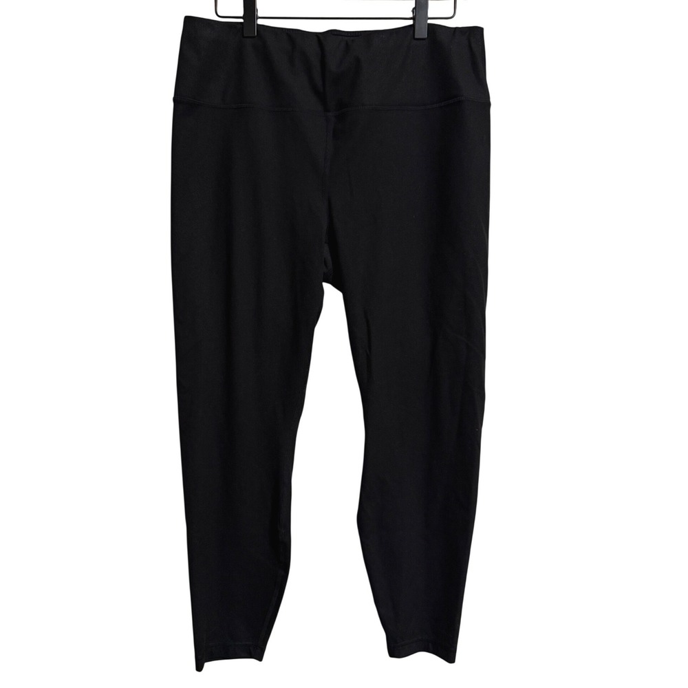 90 Degree by Reflex Black High Waisted Cropped Leggings Women 1X Plus Size